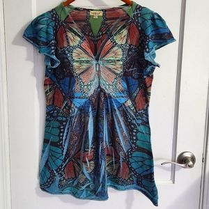 One World butterfly top
